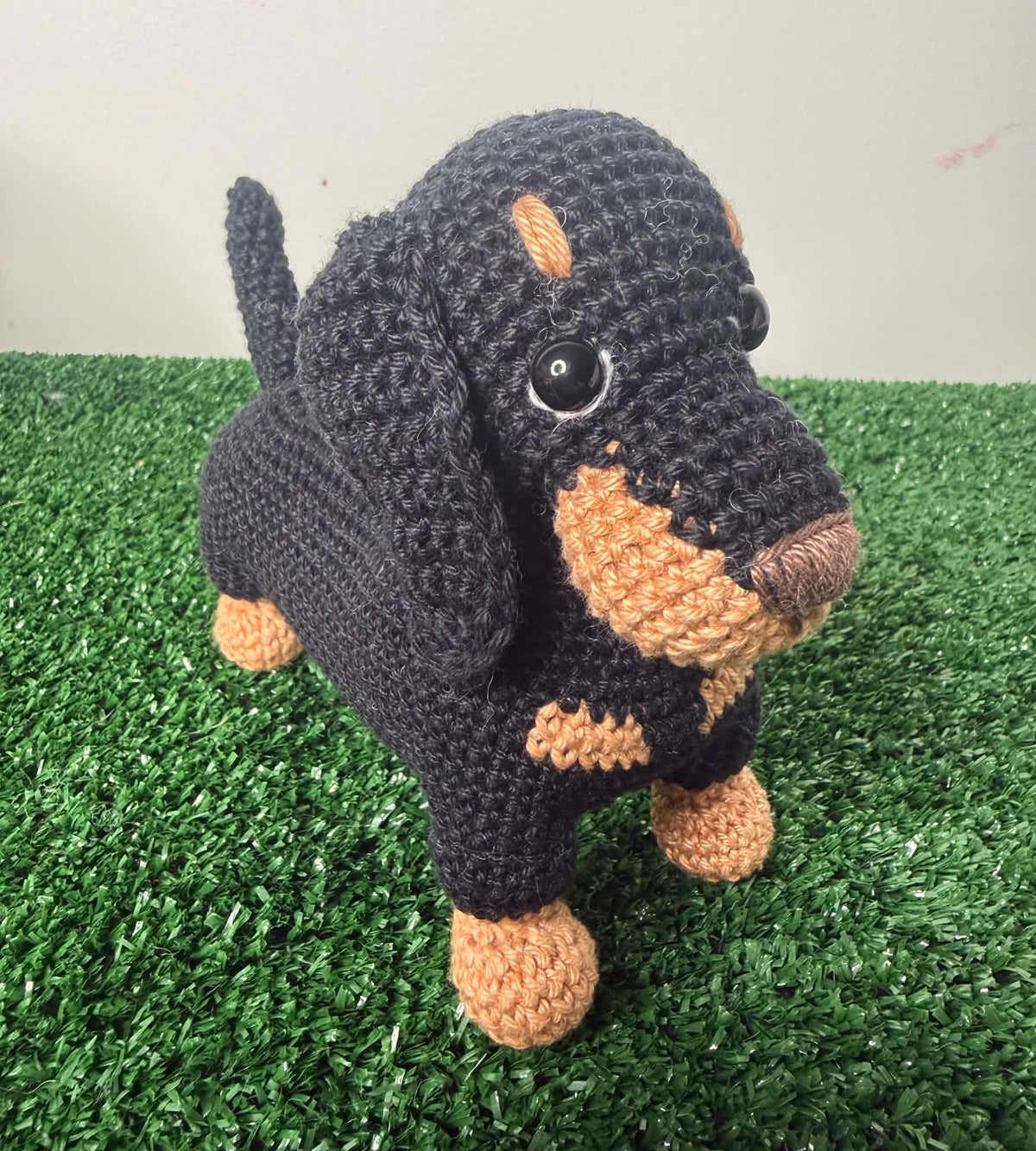 Handmade Amigurumi Crocheted Dachshund Plush Toy