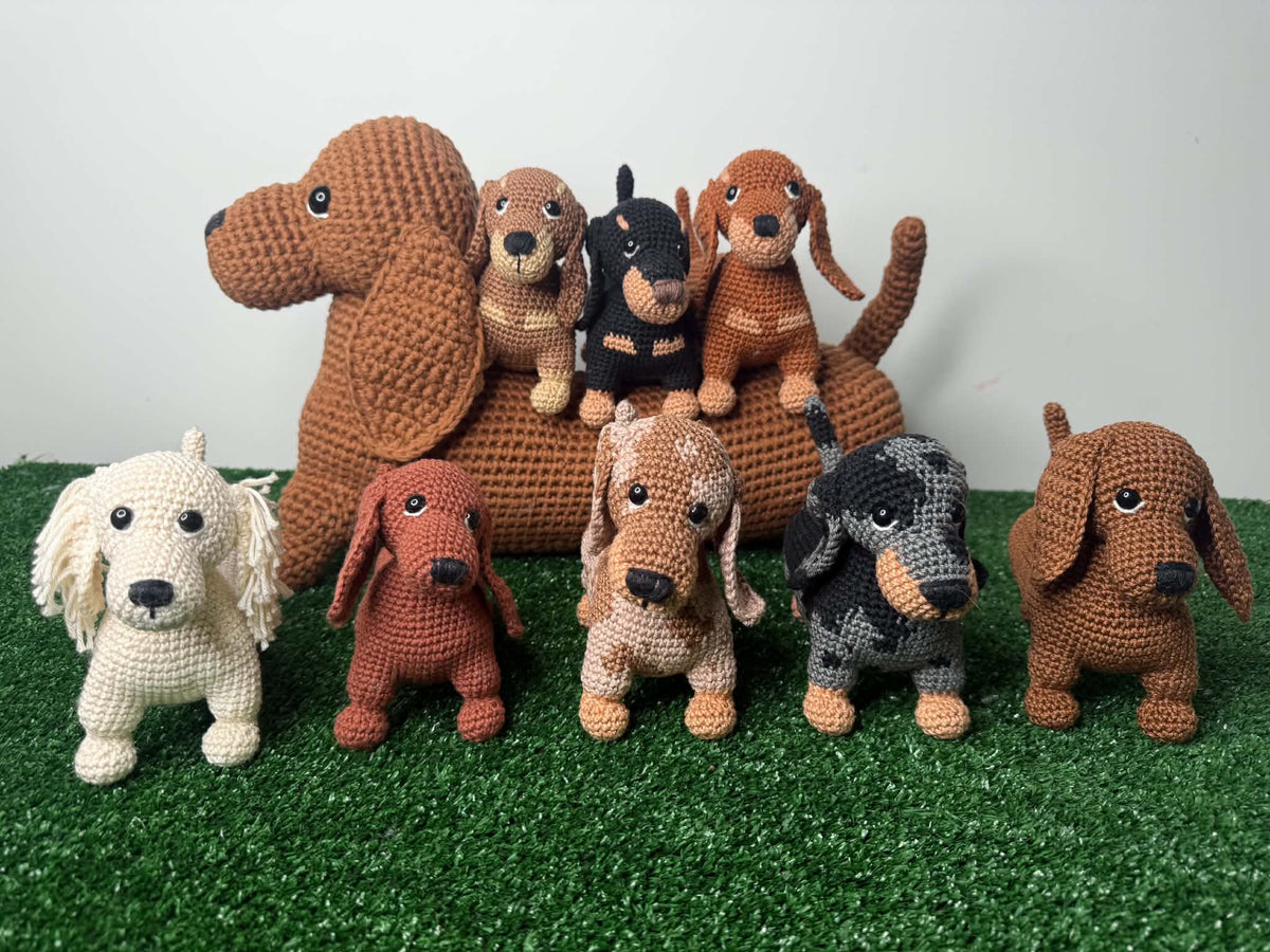 Handmade Amigurumi Crocheted Dachshund Plush Toy